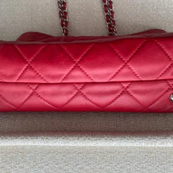 Chanel Vintage Lambskin Quilted Shoulder Bag-RED - Picture 9 of 10